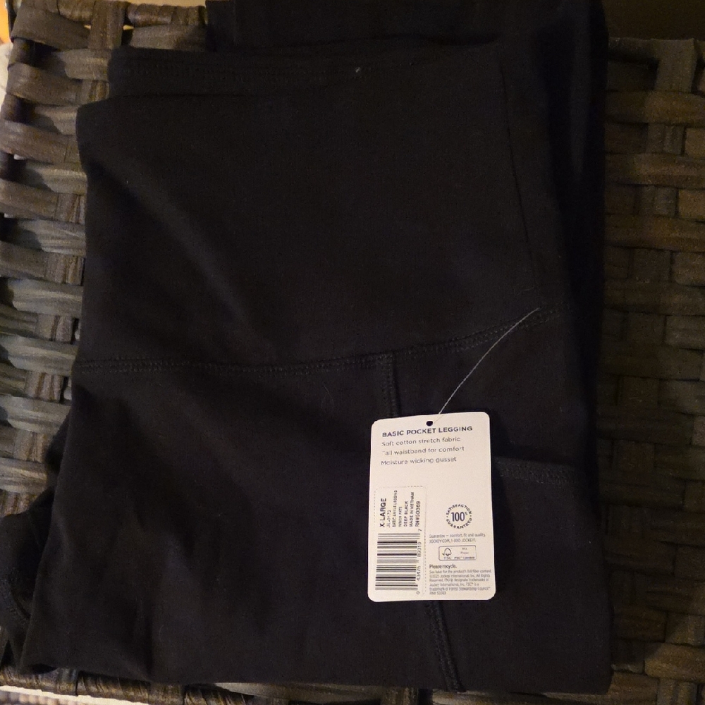 Jockey Black Stretch Pocket Ankle Leggings